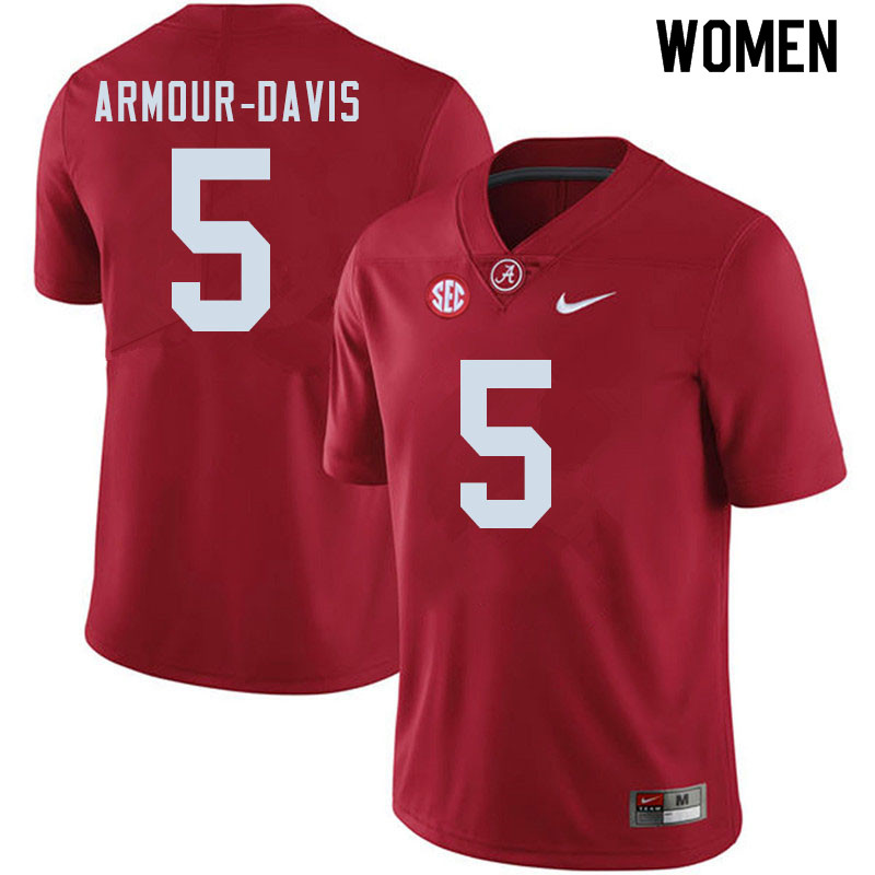 Women #5 Jalyn Armour-Davis Alabama Crimson Tide College Football Jerseys Sale-Crimson